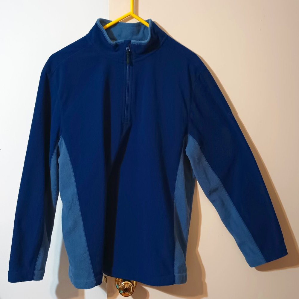 NordicTrack NT Dri Fleece Pullover Quarter Zip Men's Large Navy & Slate Blue   